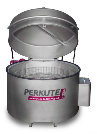 PERKUTE Clean-o-mat SP 120 – industrielle Teilereinigungsanlage aus Edelstahl für die zuverlässige Reinigung von Bauteilen