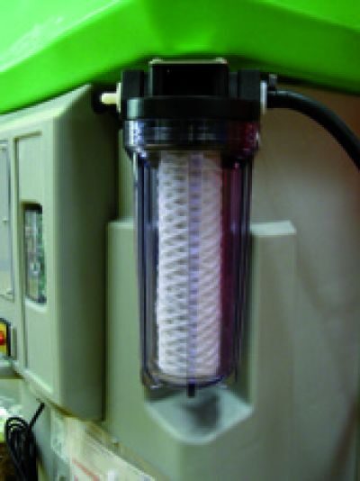 Optional fine filter for particularly fine cleaning in a PERKUTE cleaning system