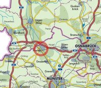 Map section with the location of PERKUTE Maschinenbau GmbH, Düsterbergstr. 10, 48432 Rheine