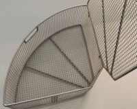 Segmentkorb VA 90 Grad, Radius 365 mm, Maschenweite 8 mm für Werkstücke in PERKUTE Anlagen