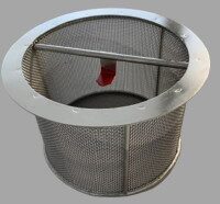 Filterkorb 53017 Ø 200 x 150 mm MW 1,5 mm Filterkorb aus Edelstahl Ø 200 x 150 mm mit Maschenweite 1,5 mm, passend für PERKUTE Reinigungsanlagen